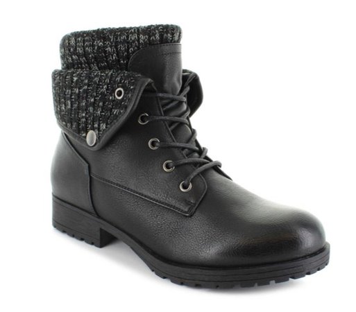 black ankle combat boots