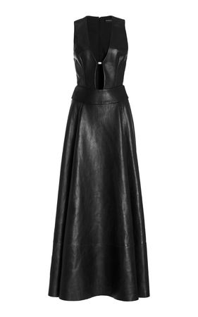 The Haylee Leather Maxi Dress By Brandon Maxwell | Moda Operandi