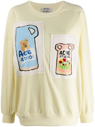 Acne Studios Grant Levy Lucero stitched patches sweatshirt $350 - Buy AW19 Online - Fast Global Delivery, Price