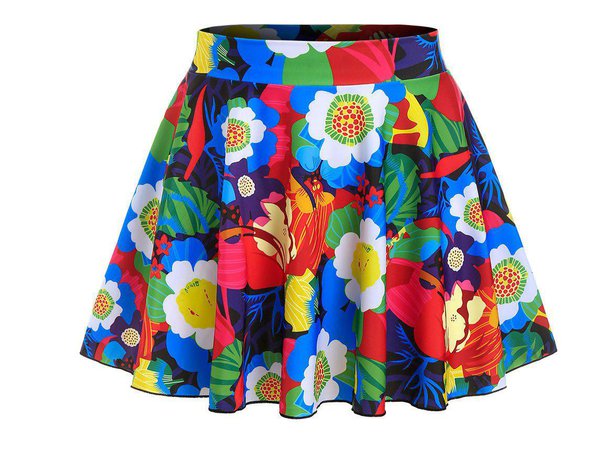 bright floral skirt