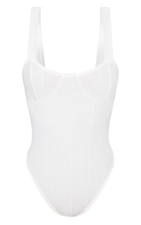 Shape White Bandage Bodysuit | Curve | PrettyLittleThing
