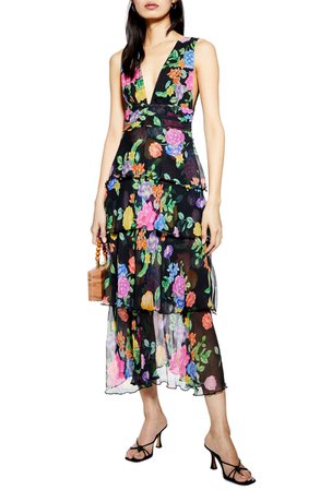 Topshop Freida Floral Pinafore Maxi Dress | Nordstrom