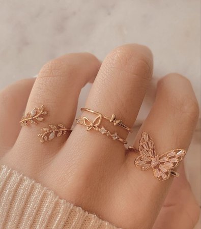 butterfly pink rings