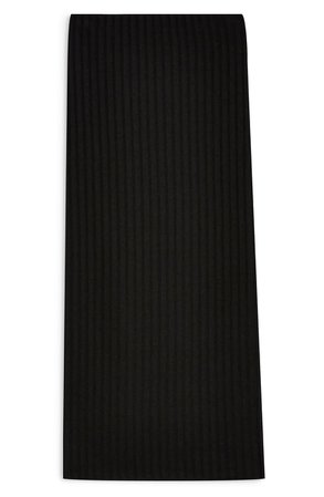Topshop Ribbed Midi Skirt black