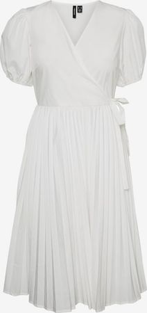 VERO MODA dress wrap summer white pleated