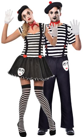 Couples French Mime Fancy Dress Costumes - Fancy Me Limited