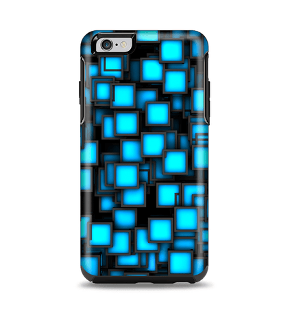 The Neon Blue Abstract Cubes Apple iPhone 6 Plus Otterbox Symmetry Cas - DesignSkinz