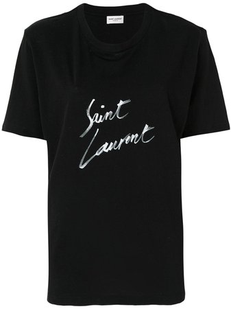 Saint Laurent Logo Signature Boyfriend T-shirt | Farfetch.com