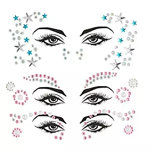 Amazon.com : WUIOS Face Gems Stick Eye Jewels for Women Mermaid Parade Rave Club Party Makeup Face Rhinestones Hair body Gift for Kids Costume Temporary Tattoos Festival Outfit (Pink and Brown) : Beauty & Personal Care