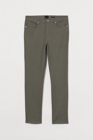 Pantalón de sarga Slim Fit - Verde caqui - Men | H&M MX