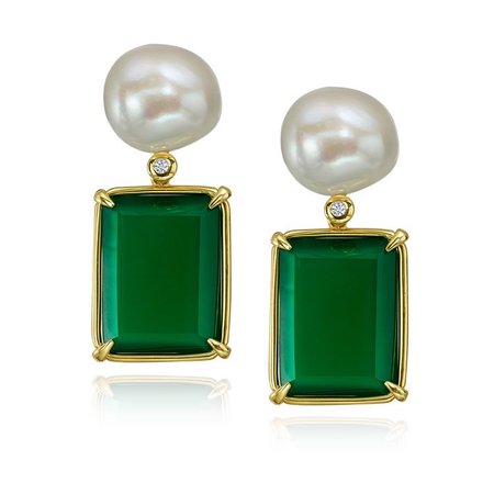green earrings
