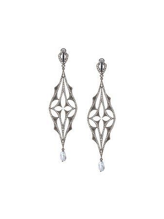 Loree Rodkin Diamond Drop Pearl Earrings LR1853 Metallic | Farfetch