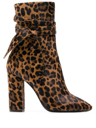Saint Laurent Leopard Print Ankle Boots - Farfetch