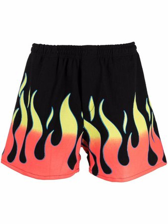 Shop black & red GALLERY DEPT. Zuma flame-print shorts with Express Delivery - Farfetch
