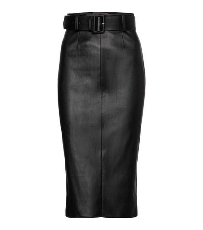 Stouls - Megan belted leather midi skirt | Mytheresa