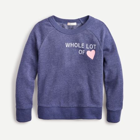 J.Crew: Kids' Whole Lot Of Love Sweatshirt For Girls