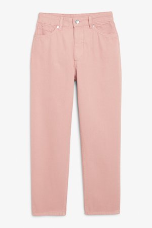 Taiki pink jeans - Blush pink - Jeans - Monki BE