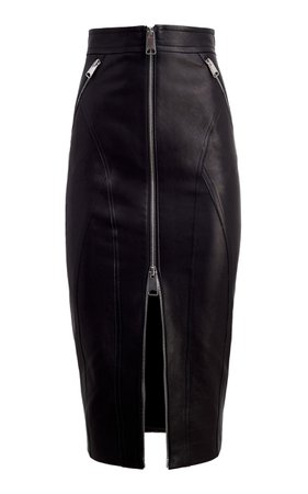 Quincy Zip-Embellished Leather Pencil Skirt By Khaite | Moda Operandi