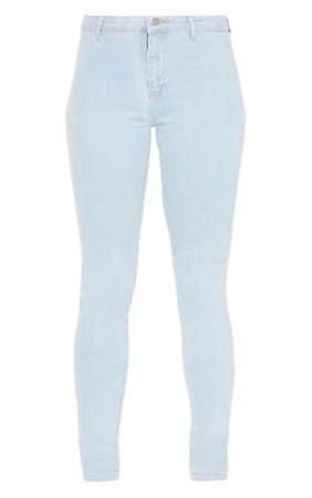 Tall Light Wash Pockets Super Stretch Skinny Jeans | PrettyLittleThing