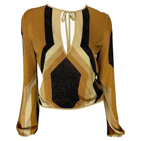 F/W 2000 Gucci by Tom Ford Runway Gold Tie Top