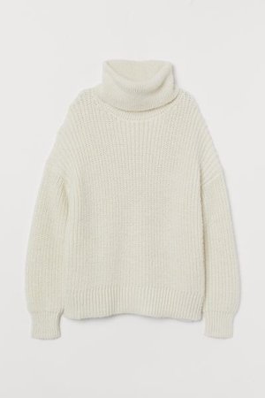 Turtleneck Sweater - White - Ladies | H&M US