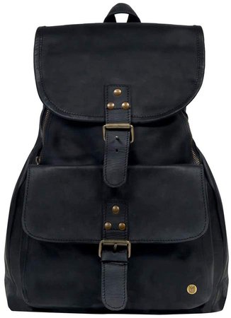 Mahi Leather Leather Explorer Backpack Rucksack In Ebony Black