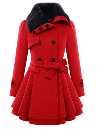 Double Breasted Turn Down Collar Coat | Rosegal
