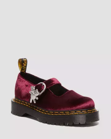 ADDINA BEX HEAVEN BY MARC JACOBS VELVET SHOES in Cherry Red | Dr. Martens