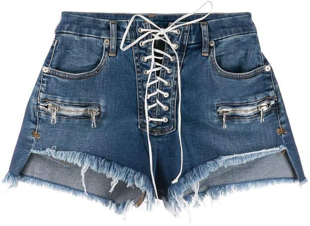 Vintage Chaos lace-up denim shorts