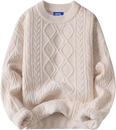 Amazon.com: Aelfric Eden Oversized Sweater 90s Vintage Knitted Sweater Long Sleeve Aesthetic Sweater Unisex Woven Crewneck Pullover : Clothing, Shoes & Jewelry