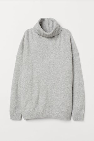Knit Cowl-neck Sweater - Gray melange - Ladies | H&M US