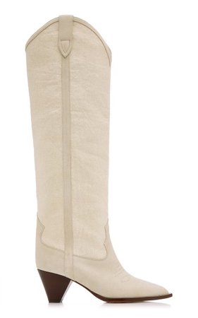 Lihana Canvas And Suede Knee-High Boots By Isabel Marant | Moda Operandi