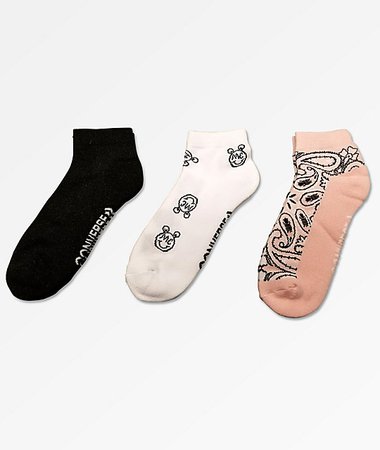 Converse x Miley Cyrus 3 Pack Mixed Low Socks
