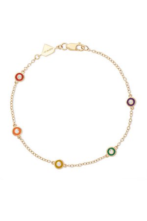 Alison Lou | 14-karat gold, diamond and enamel bracelet | NET-A-PORTER.COM