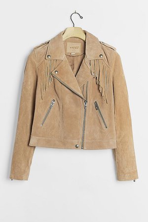 Eliot Fringed Leather Moto Jacket | Anthropologie