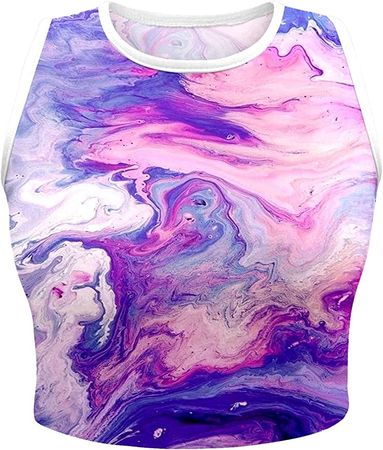 Amazon.com: Women Casual Tank Summer High Neck Sleeveless Top Skinny Crop Top Printed Summer Vest Tank Top Beige Spaghetti Strap (Purple, M) : Clothing, Shoes & Jewelry