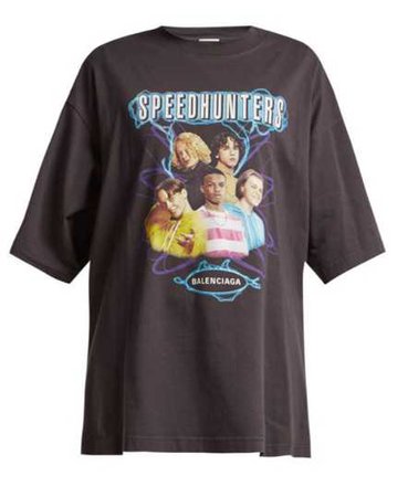 balenciaga speedhunter logo print cotton jersey t shirt