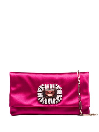 Jimmy Choo Titania embellished-buckle clutch £695 - Shop Online - Fast Global Shipping, Price