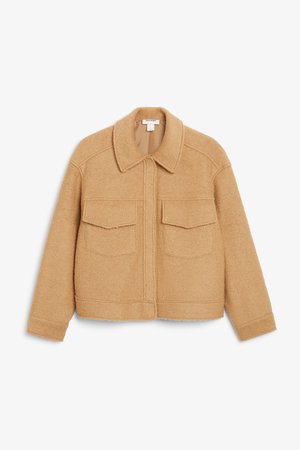 Bouclé jacket - Tanned beige - Coats & Jackets - Monki WW