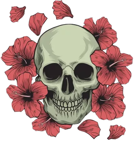 skull flowers FreeToEdit Sticker by Bobbie St Andre