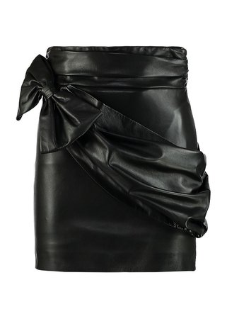 REDEMPTION Leather Bow Mini-skirt