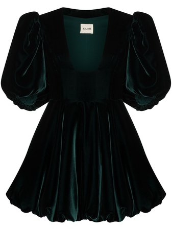 Green Khaite Leona velvet mini dress 5104415401VELVET - Farfetch