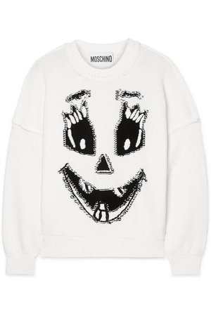 Moschino | Intarsia cotton sweater | NET-A-PORTER.COM
