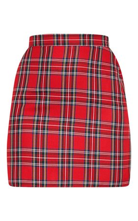 Red Tartan Woven Mini Skirt | Skirts | PrettyLittleThing