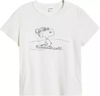 Re/Done Classic Ski Snoopy Cotton Graphic T-Shirt | Nordstrom