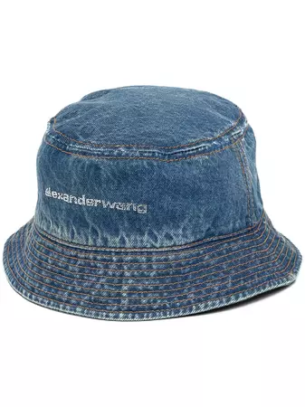 Alexander Wang logo-studded Denim Bucket Hat - Farfetch