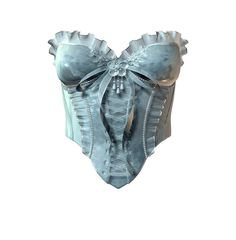 sky blue bow corset