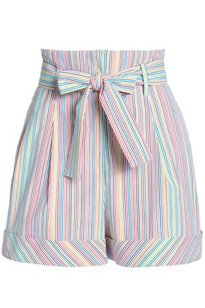 Multicolor Belted striped cotton-blend shorts | Sale up to 70% off | THE OUTNET | NICHOLAS | THE OUTNET