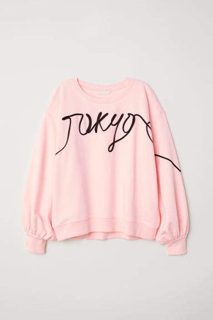 Sweatshirt with Decorations - Pink