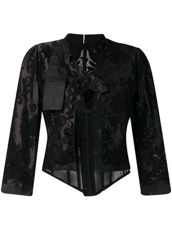 Black Dolce & Gabbana Lace-Embellished Corset Jacket | Farfetch.com